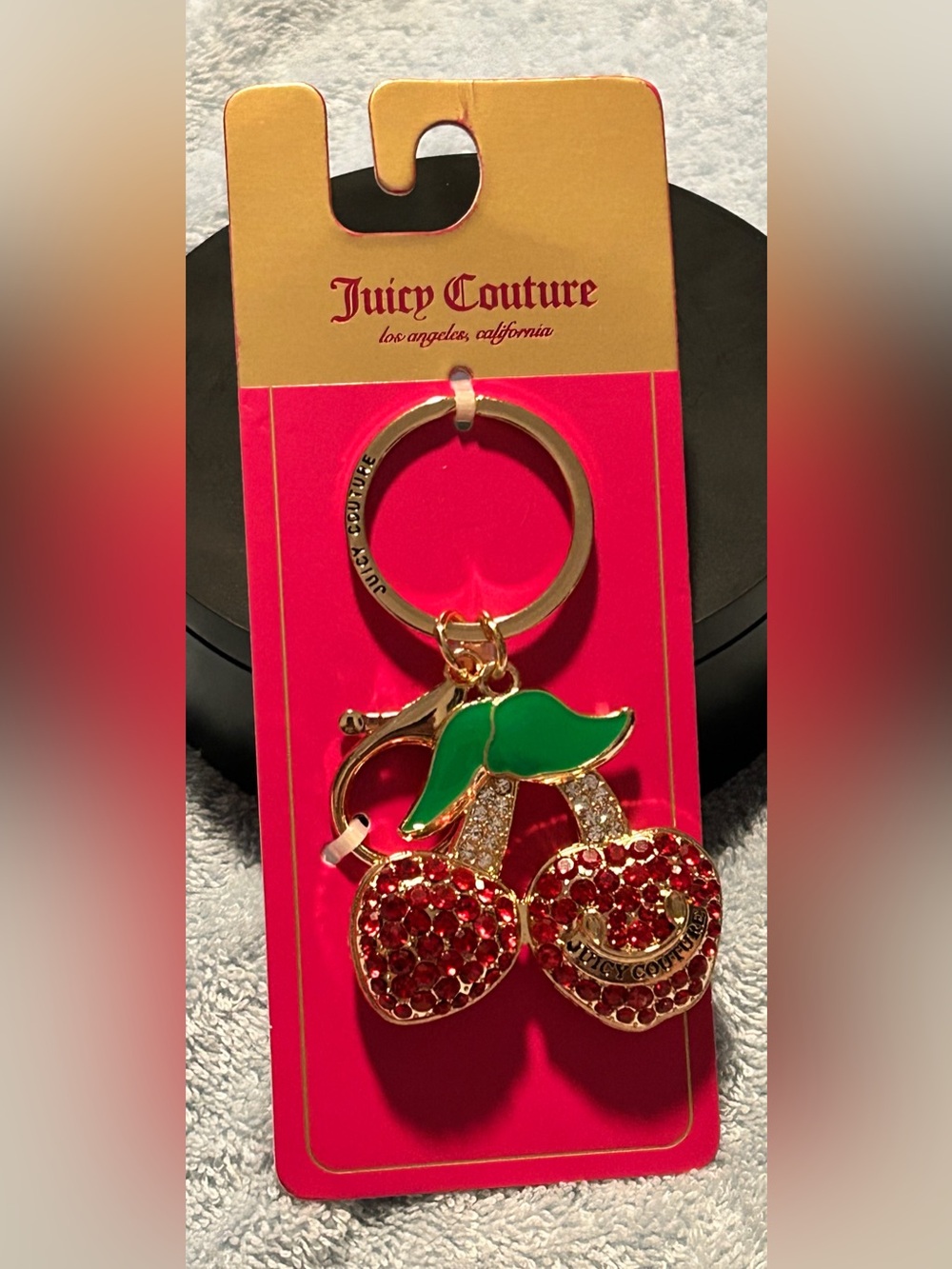 JUICY COUTURE CHERRY RHINESTONE AND ENAMEL JEWELRY CHARM/PURSE CHARM - NWT!